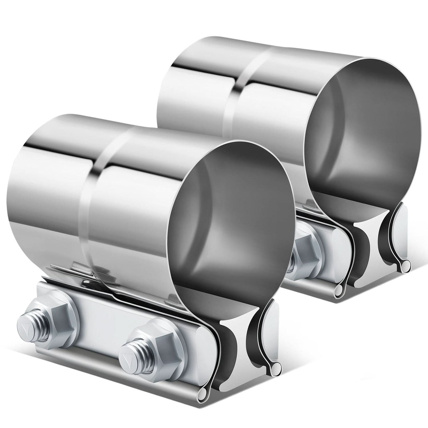 2.0" Lap Joint Exhaust Band Clamp 2-Piece Stainless Steel