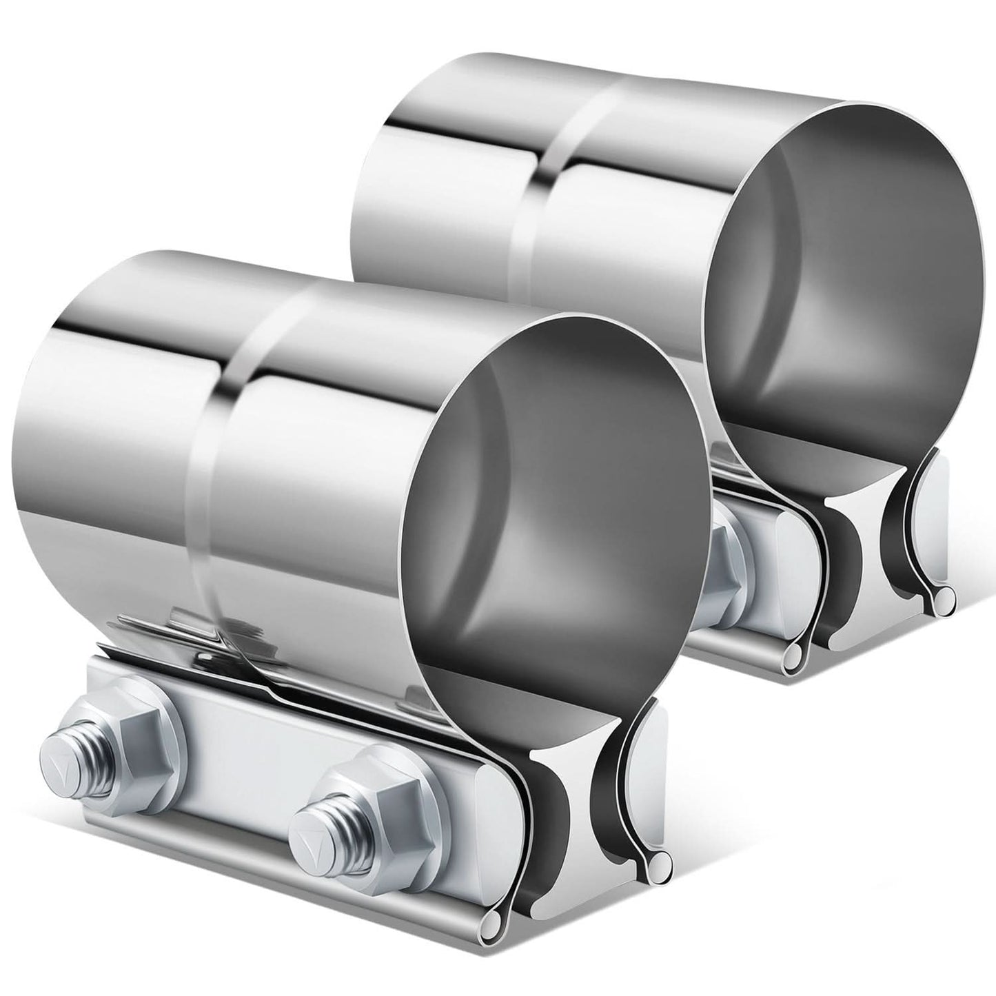 2.25" Lap Joint Exhaust Band Clamp 2-Piece Kit Stainless Steel