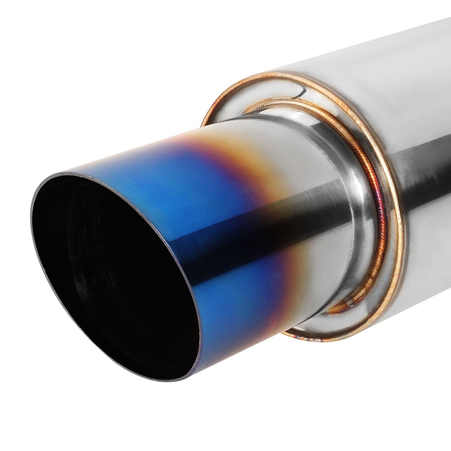 Universal 3.0" Tip 2.0" Inlet Performance Muffler 14.7" Total Length