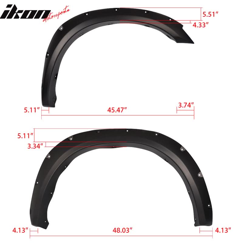 2010-2018 Dodge Ram 2500 3500 Pocket Rivet Black Fender Flares PP 4PC