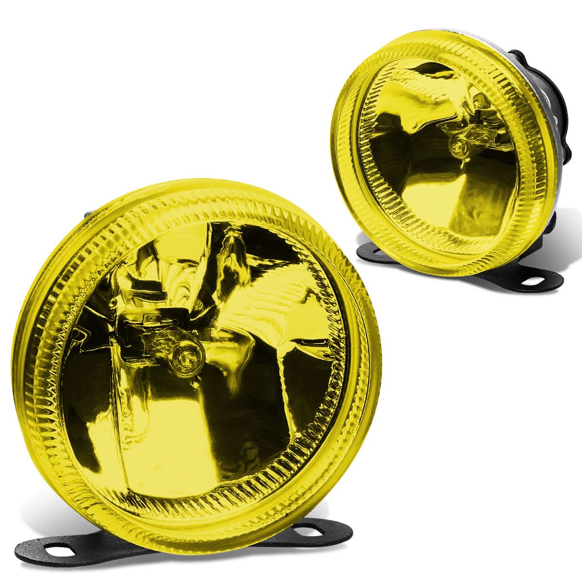 Universal Round Fog Lights - 3.5 Inch H3 Bulb Amber