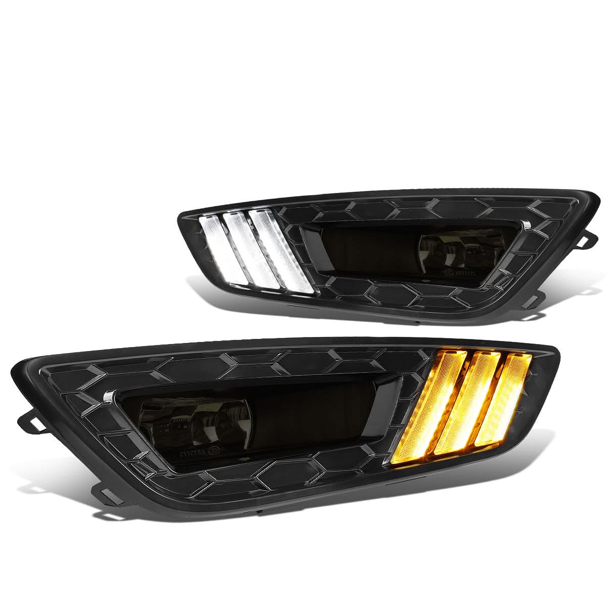 15-17 Ford Focus 4-Dr LED DRL Fog Lights w/ Bezel Black/Smoke