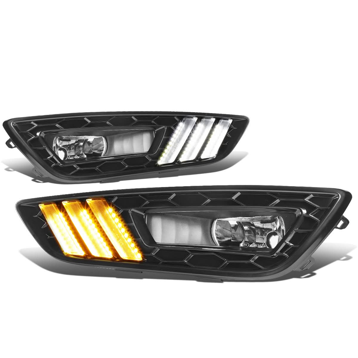 2015-2017 Ford Focus LED DRL Fog Lights with Bezels