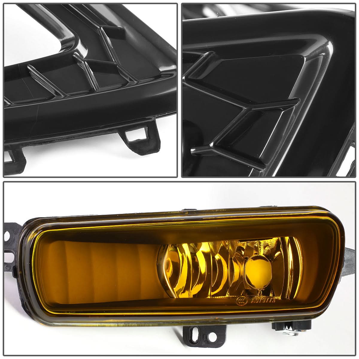 2015-2017 Ford Focus LED DRL Fog Lights w/ Bezel Black Yellow