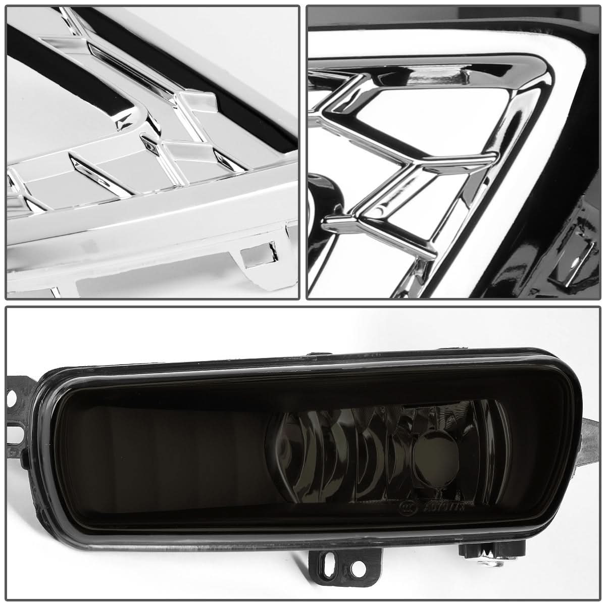 2015-2017 Ford Focus LED DRL Fog Lights with Bezel Chrome/Smoke