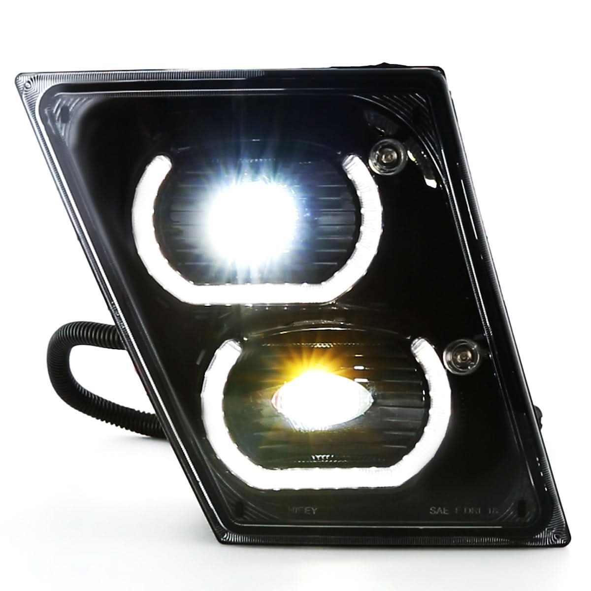 04-18 Volvo VN VNL Halo DRL Fog Lights - Black