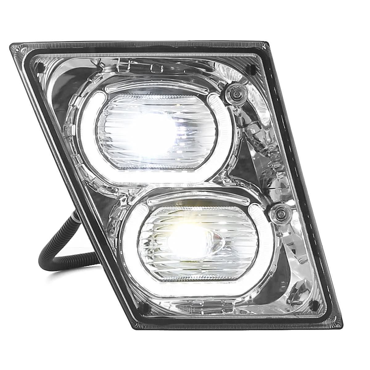 04-18 Volvo VN VNL Halo DRL Fog Lights - Clear Lens