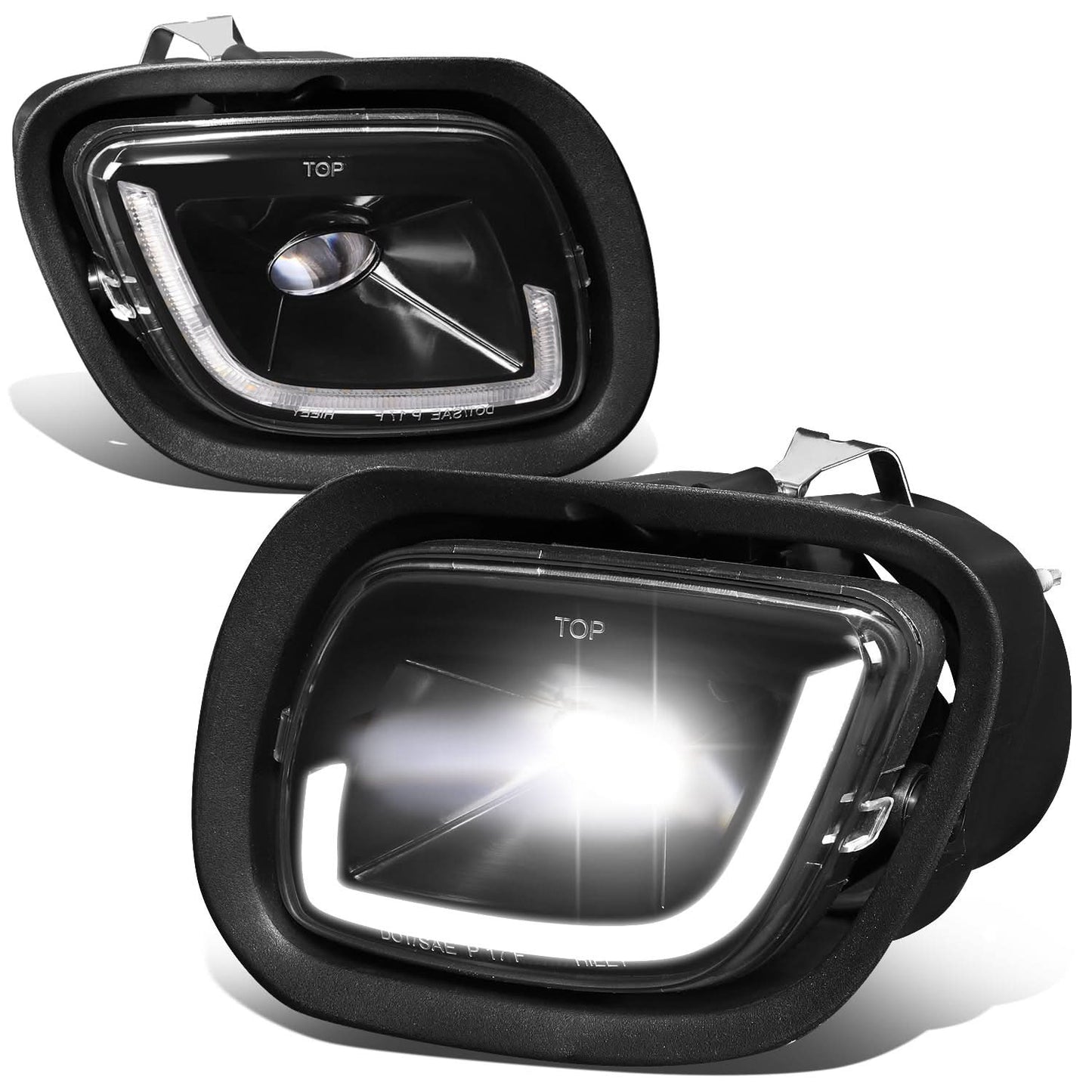 08-17 Freightliner Cascadia 3D Projector LED Fog Lights Black