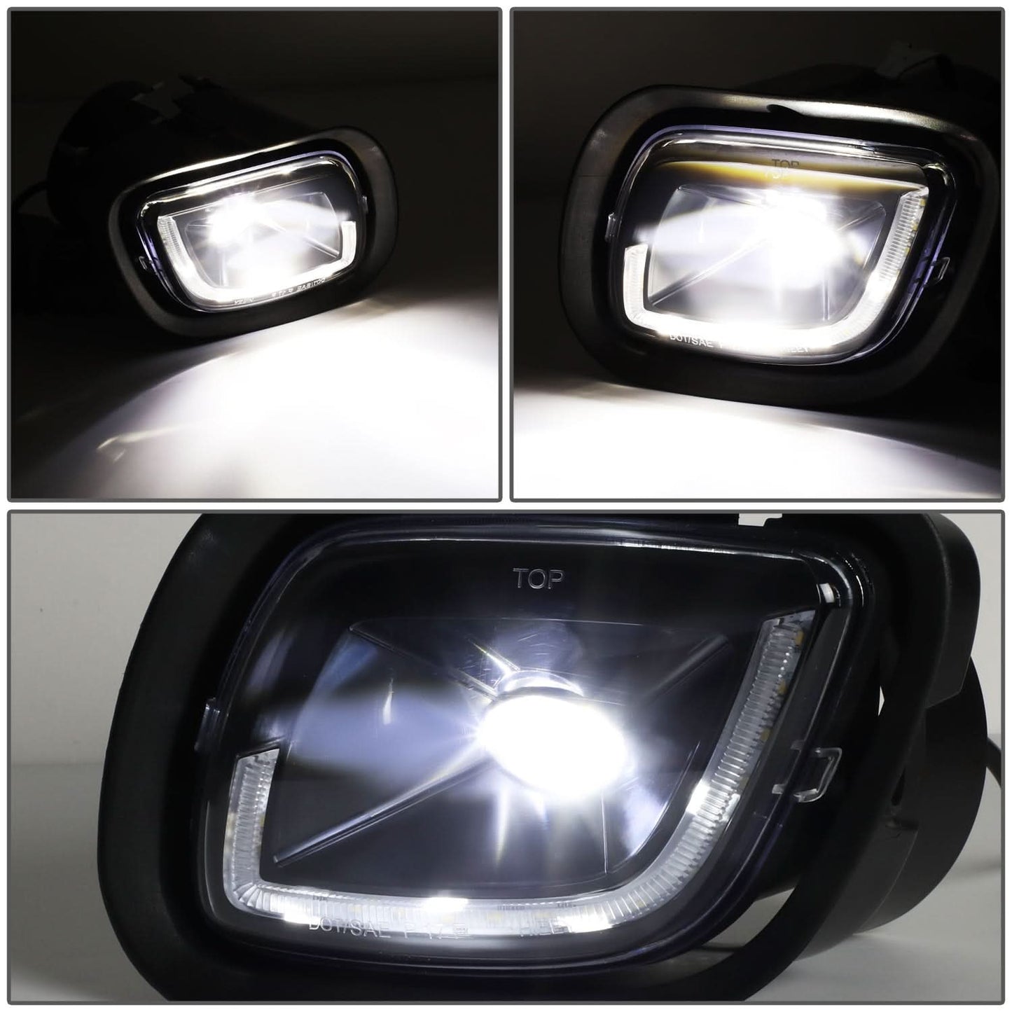 08-17 Freightliner Cascadia 3D Projector LED Fog Lights Black