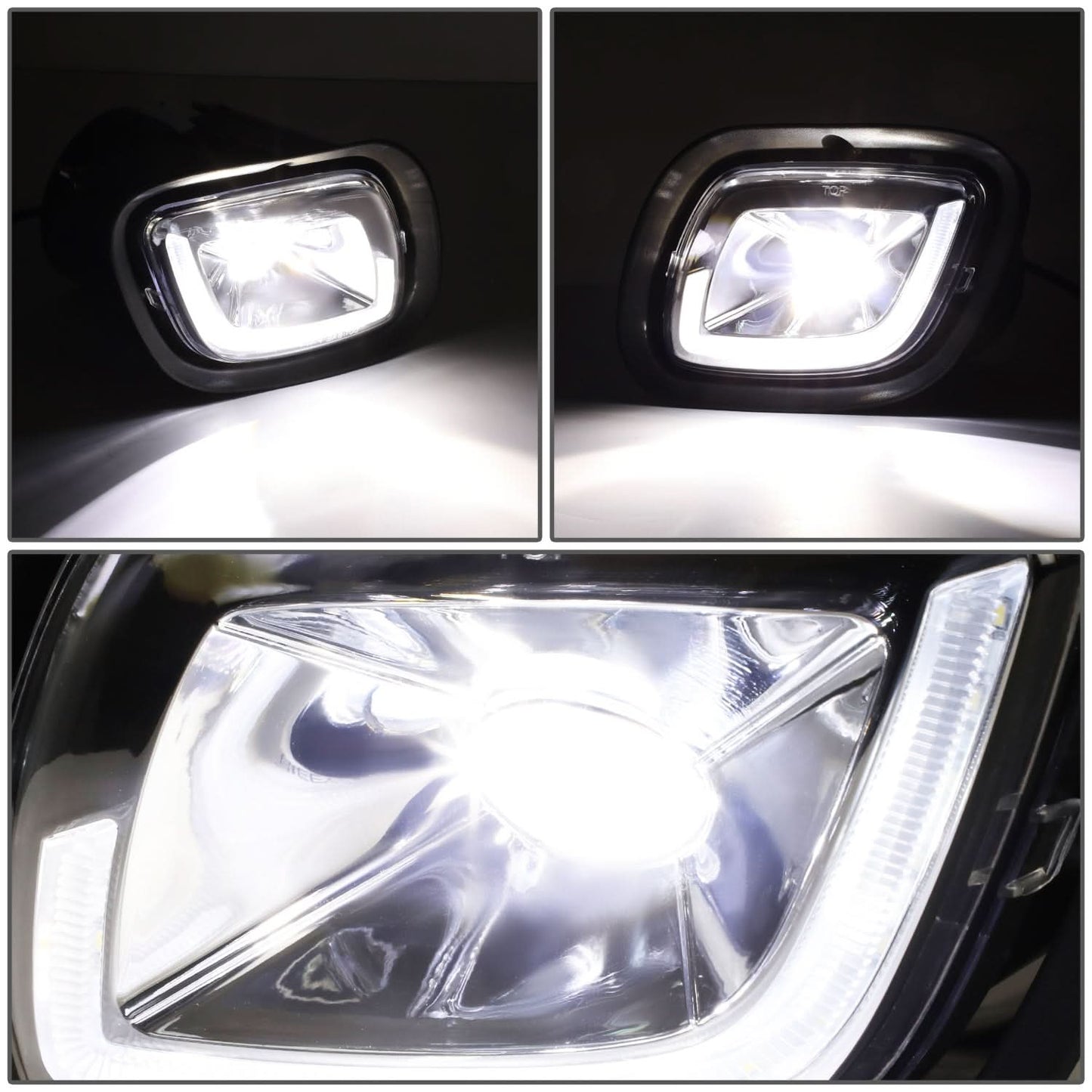 08-17 Freightliner Cascadia 3D Projector LED Fog Lights - Chrome