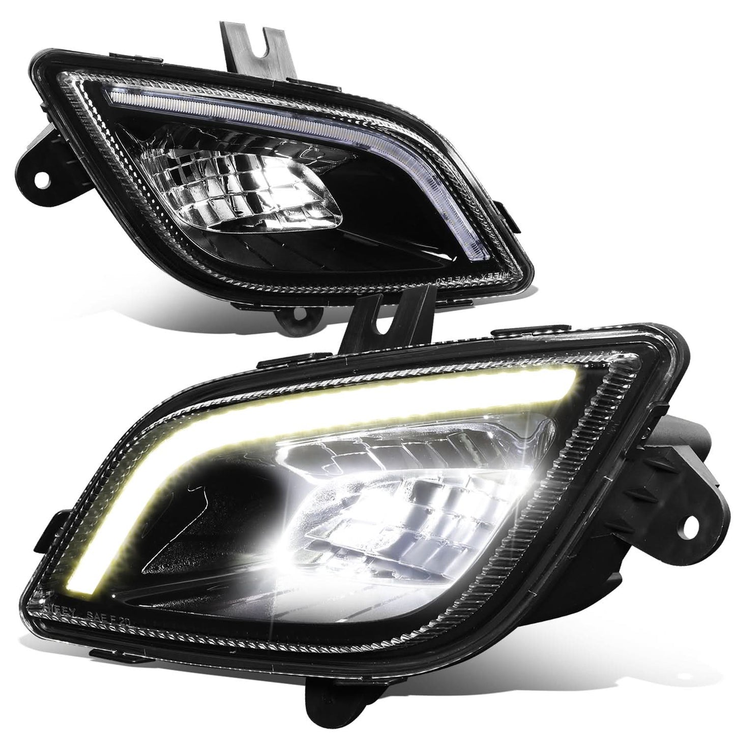 2018-2022 Freightliner Cascadia 3D Full LED Fog Lights Black