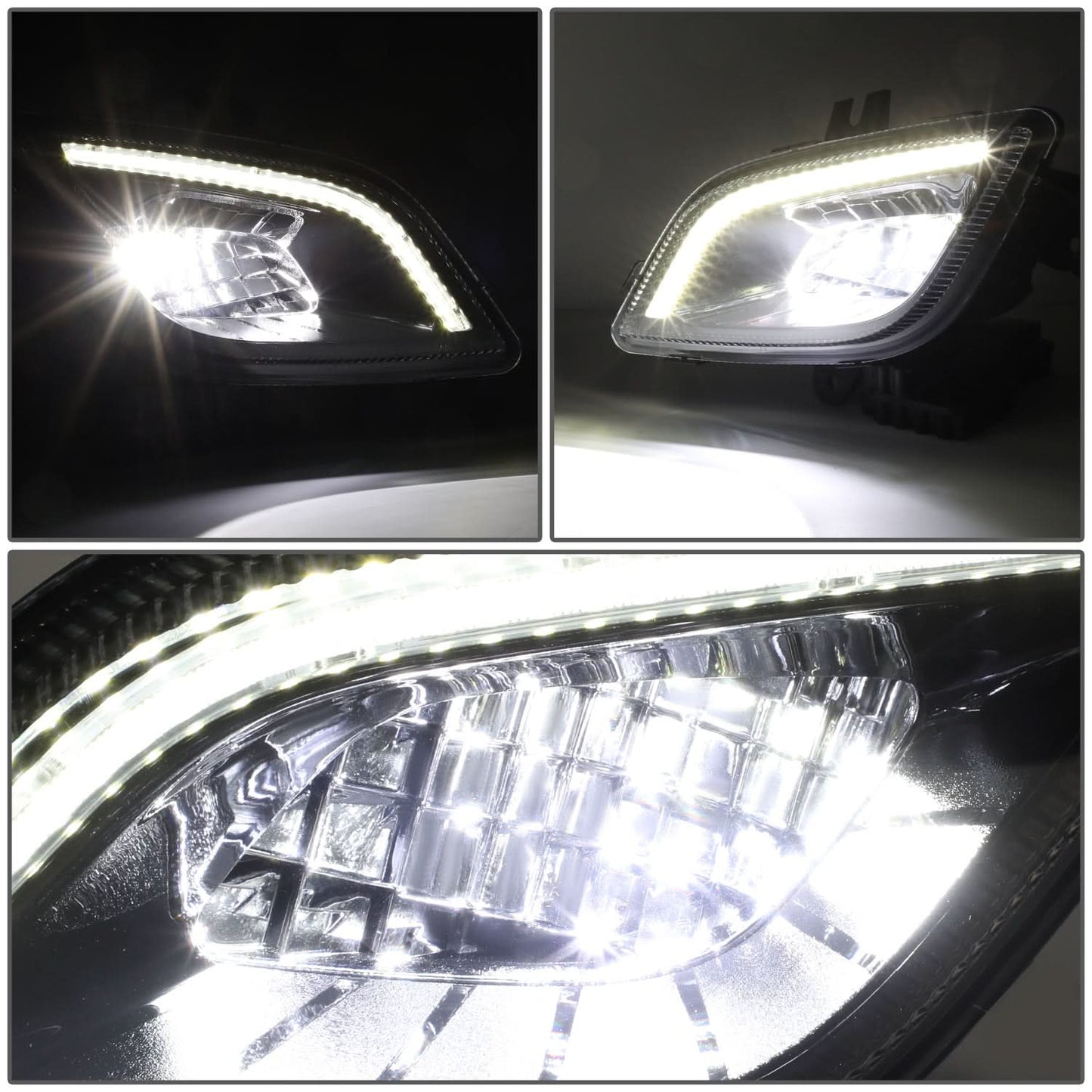 2018-2022 Freightliner Cascadia 3D Full LED Fog Lights Black