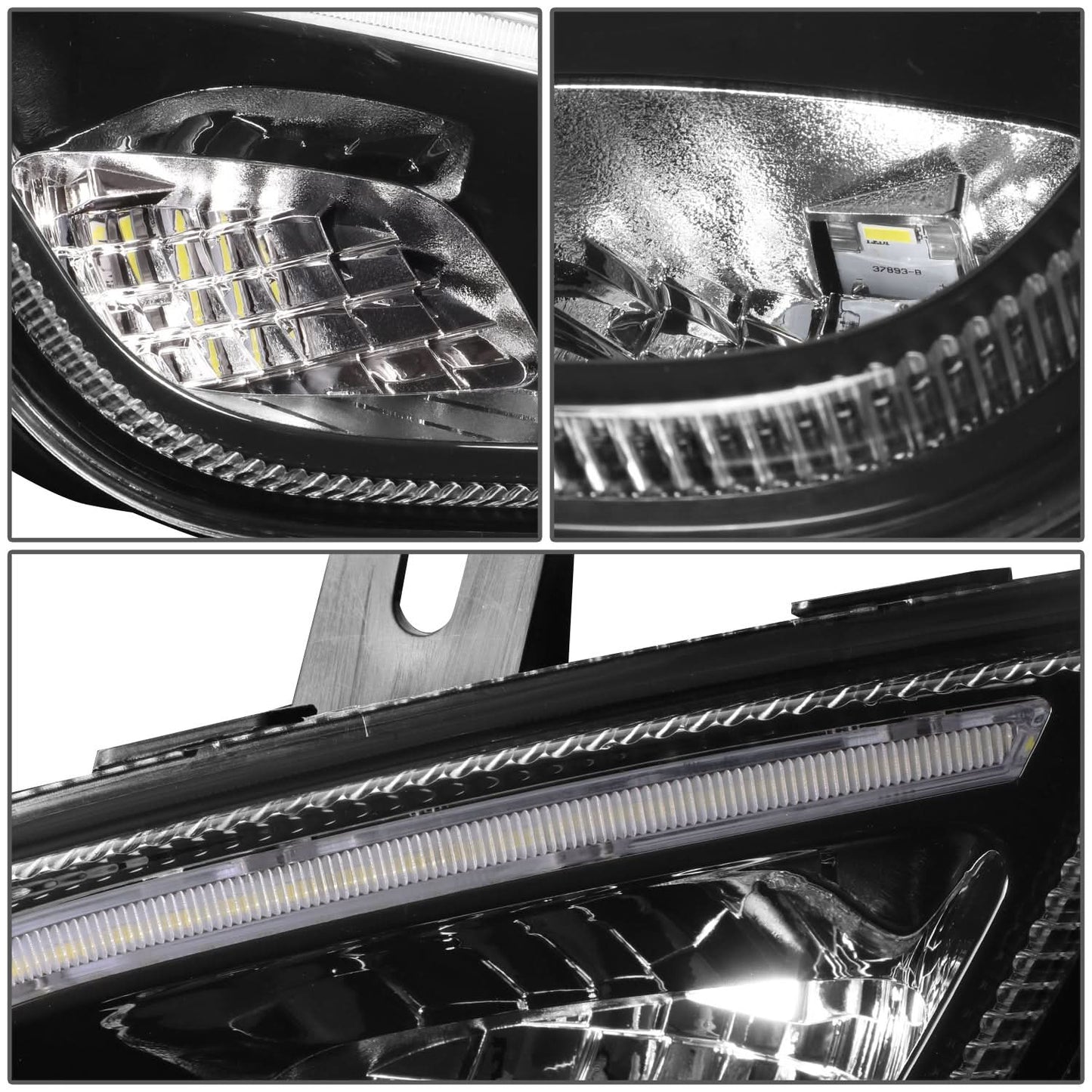 2018-2022 Freightliner Cascadia 3D Full LED Fog Lights Black