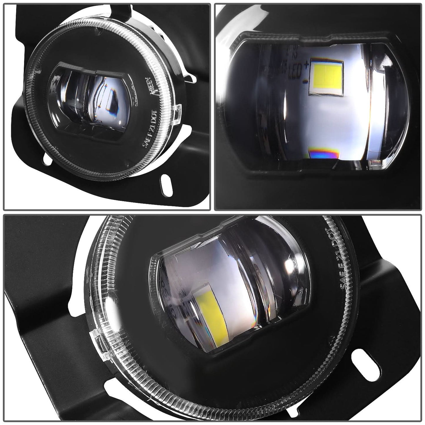 2011-2022 Kenworth T680 Projector Full LED Fog Lights Black
