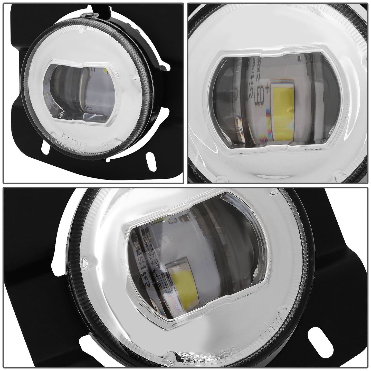 2011-2022 Kenworth T680 Projector Full LED Fog Lights Chrome