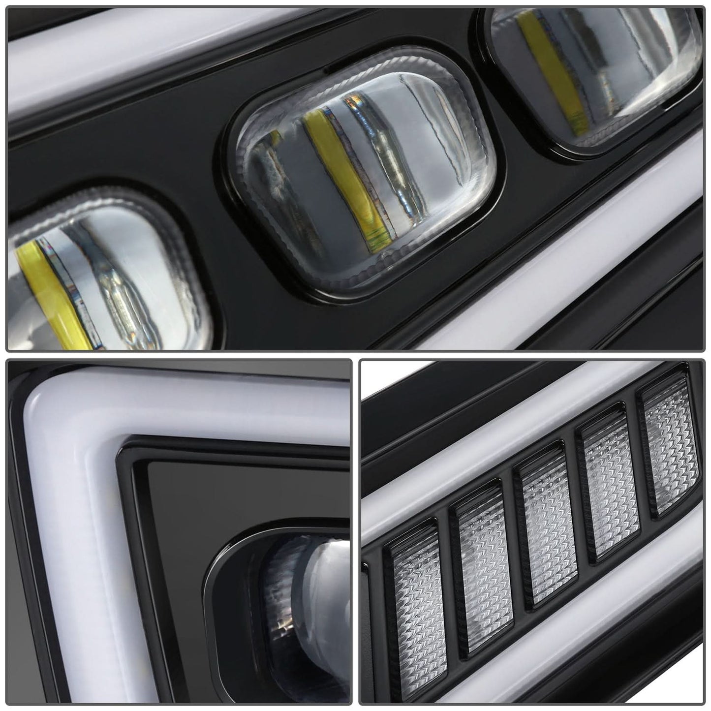 2017-2020 Ford F-150 Raptor Tri-Projector LED Fog Lights w/ Halo Ring