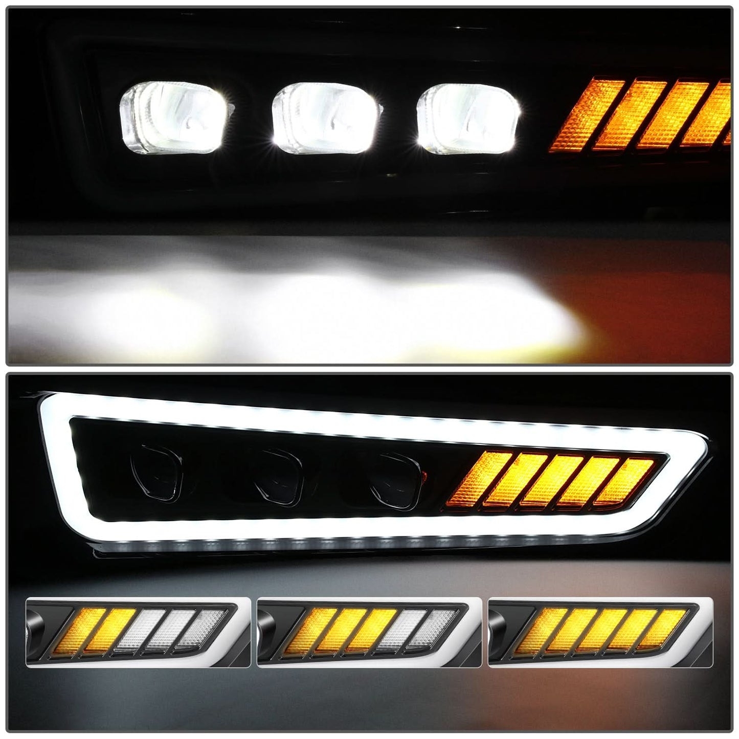 2017-2020 Ford F-150 Raptor Tri-Projector LED Fog Lights w/ Halo Ring