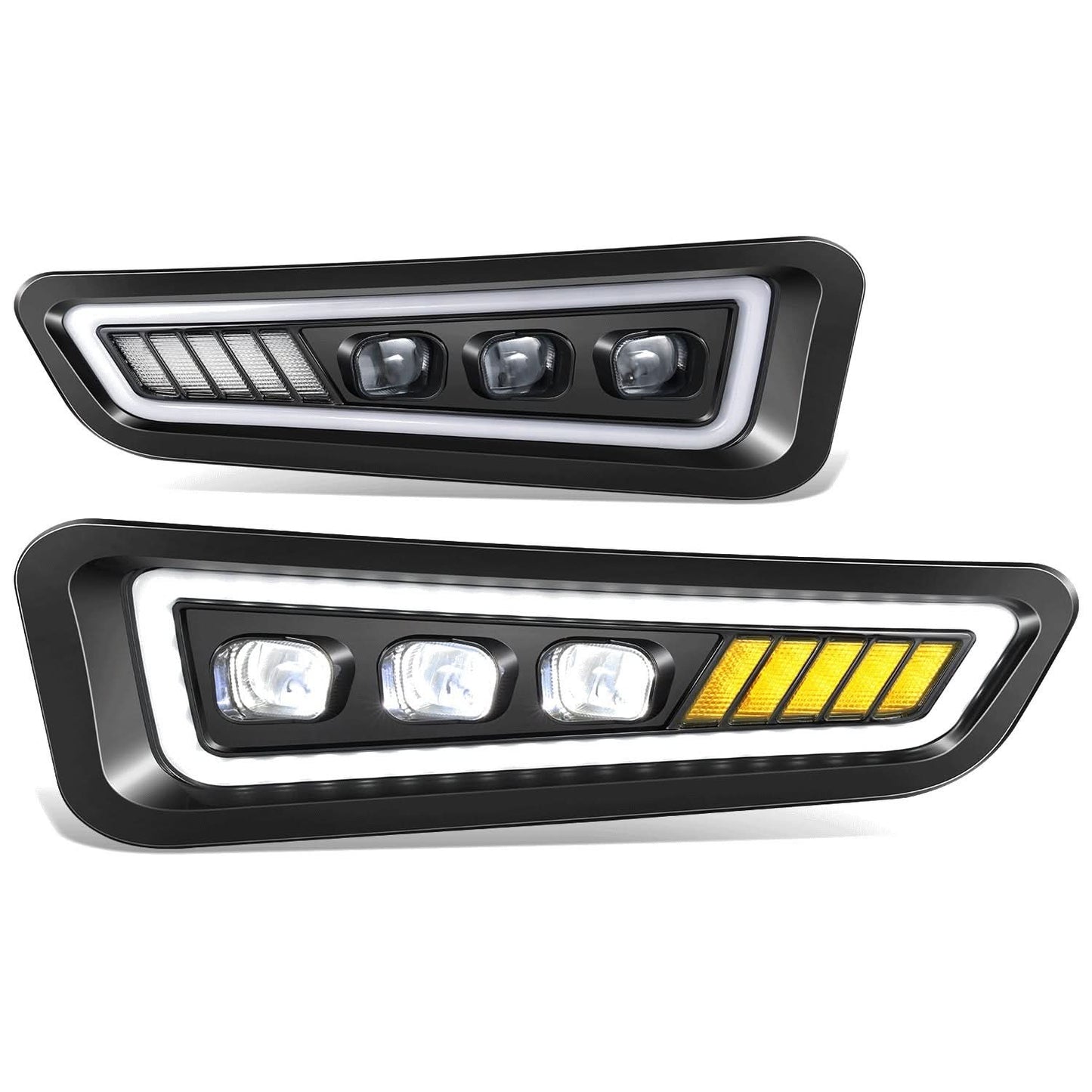 2017-2020 Ford F-150 Raptor Tri-Projector LED Fog Lights w/ Halo Ring