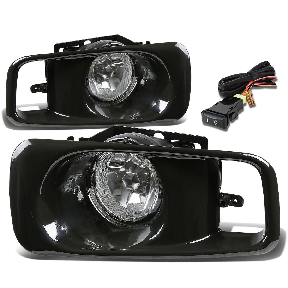 99-00 Honda Civic Fog Lights with Switch & H2 Bulb - Clear