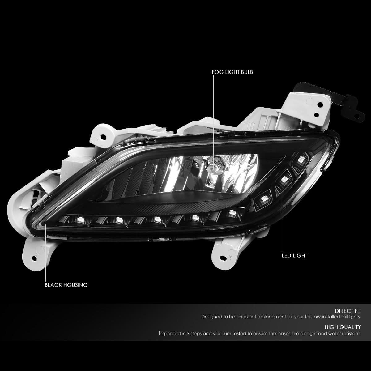 12-16 Hyundai Veloster LED DRL Fog Lights w/ Switch & 881 Bulb