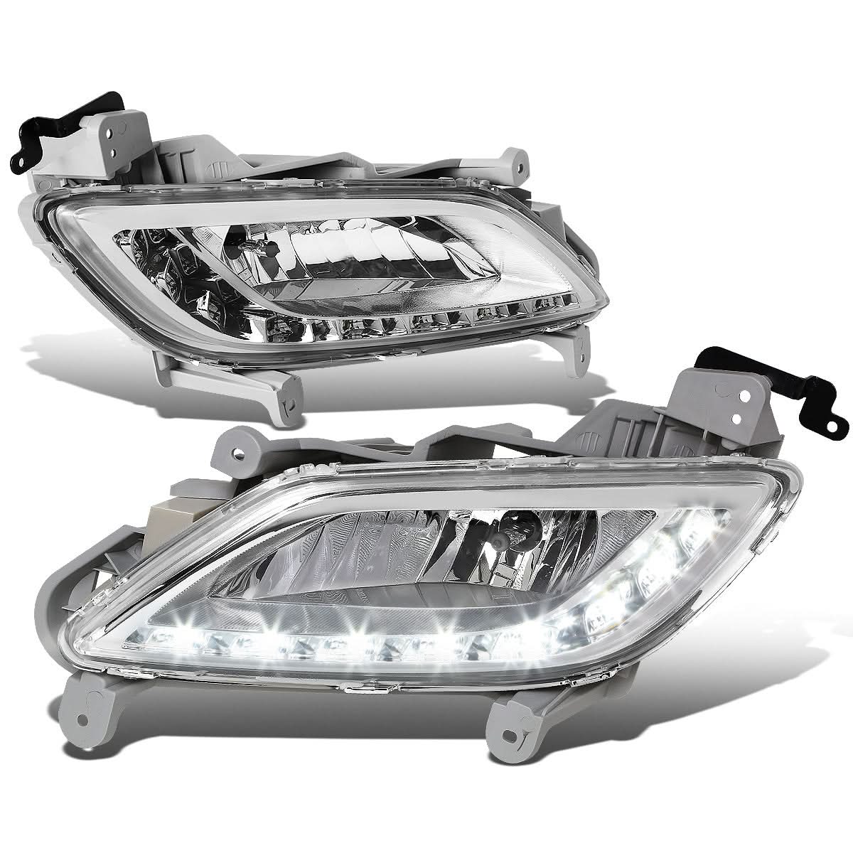 2012-2016 Hyundai Veloster LED DRL Fog Lights with Switch - Clear