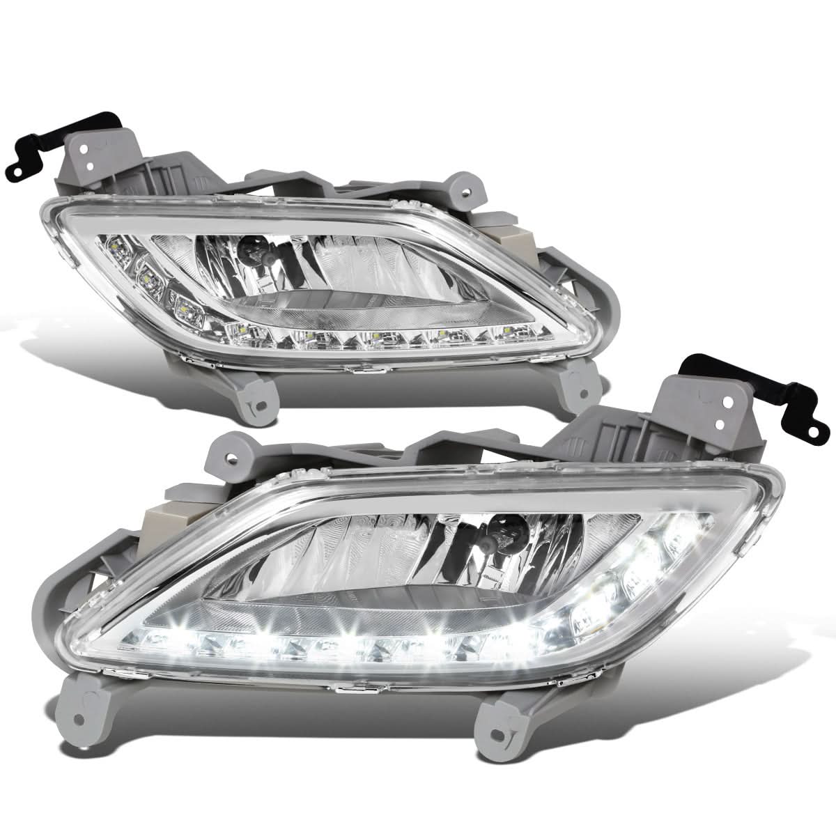 2012-2016 Hyundai Veloster LED DRL Fog Lights with Switch - Clear
