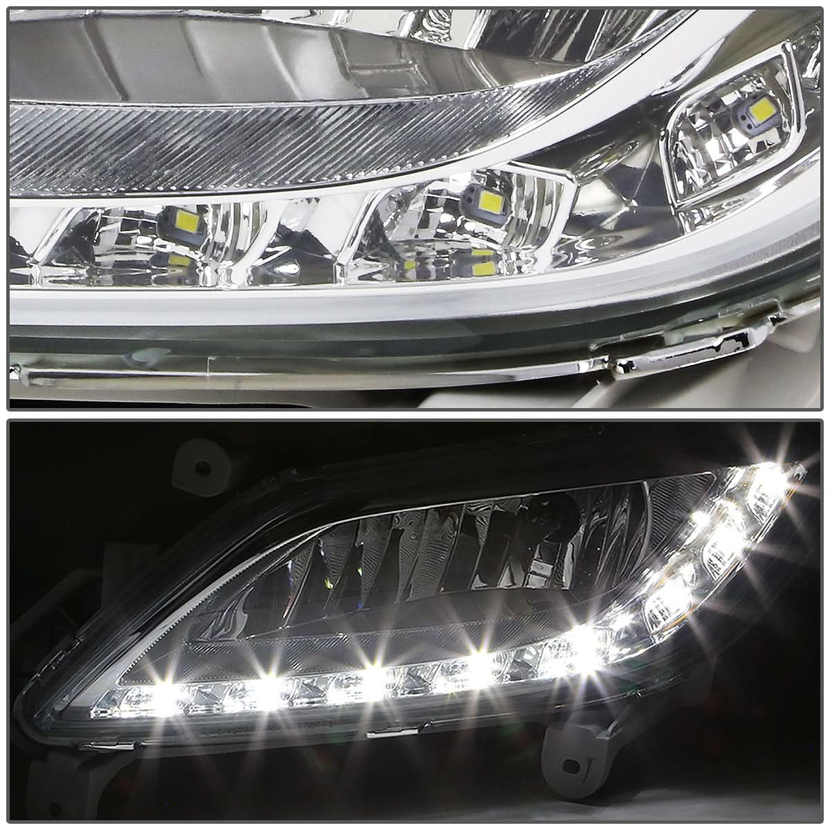 2012-2016 Hyundai Veloster LED DRL Fog Lights with Switch - Clear