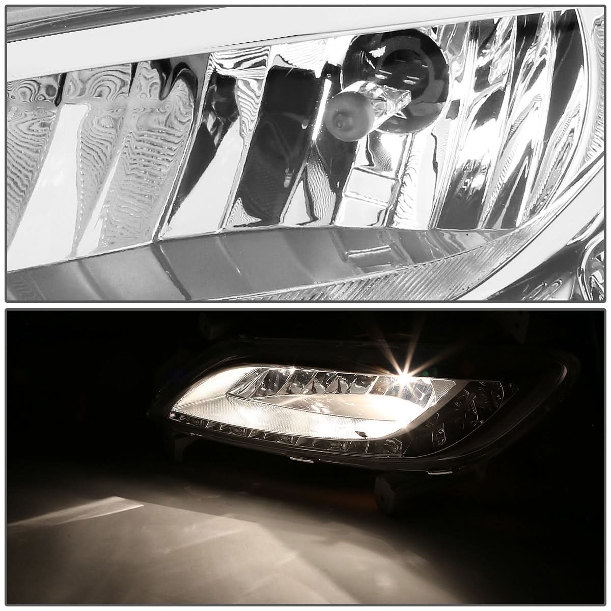 2012-2016 Hyundai Veloster LED DRL Fog Lights with Switch - Clear