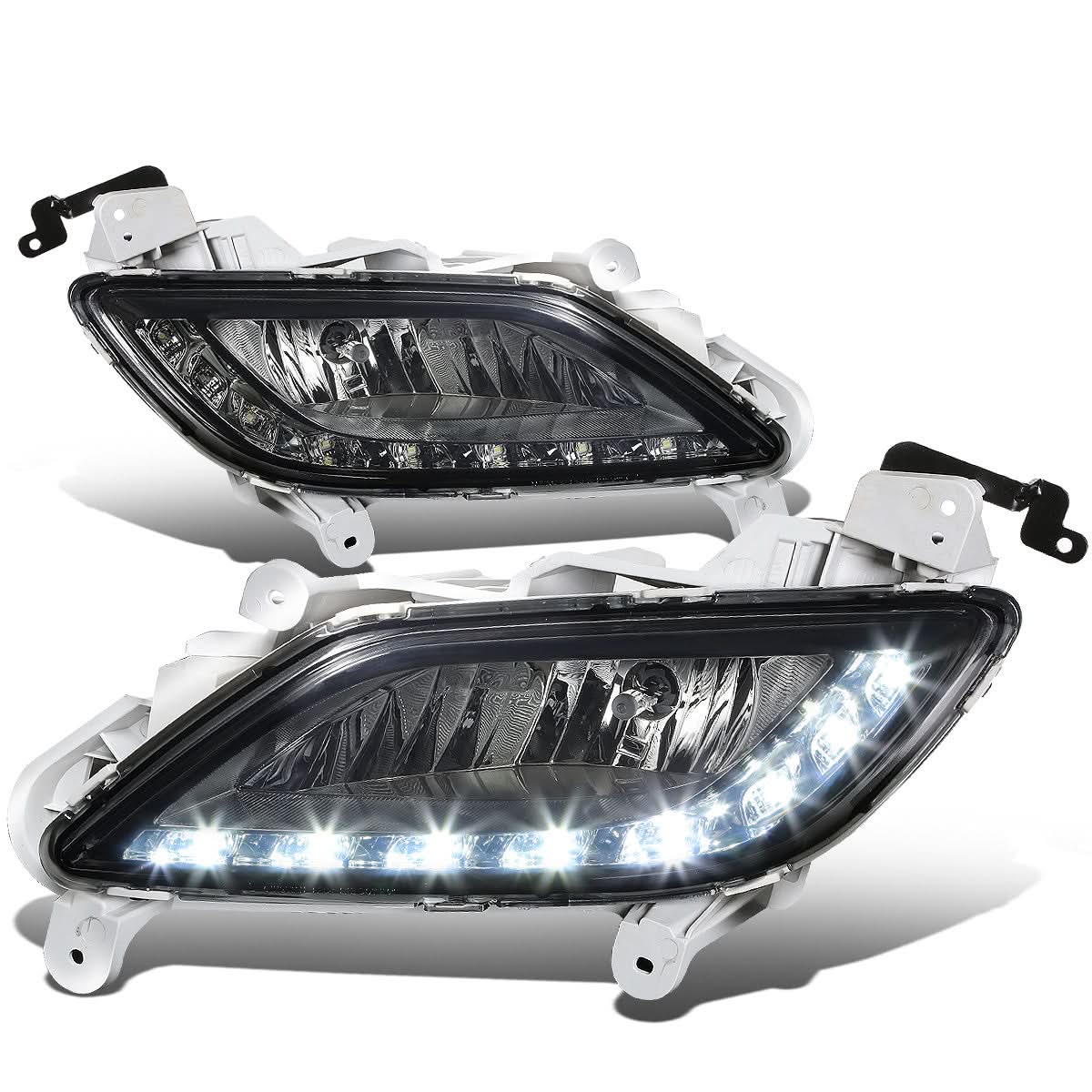 2012-2016 Hyundai Veloster LED DRL Fog Lights with Switch - Smoke