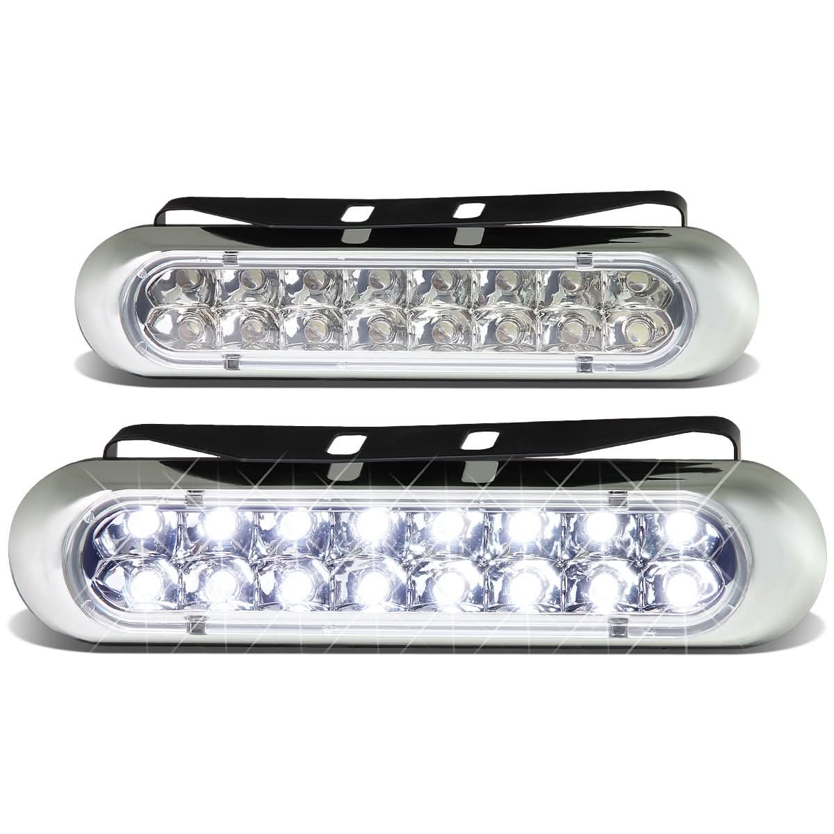 Universal 16 LED DRL Clear Fog Lights