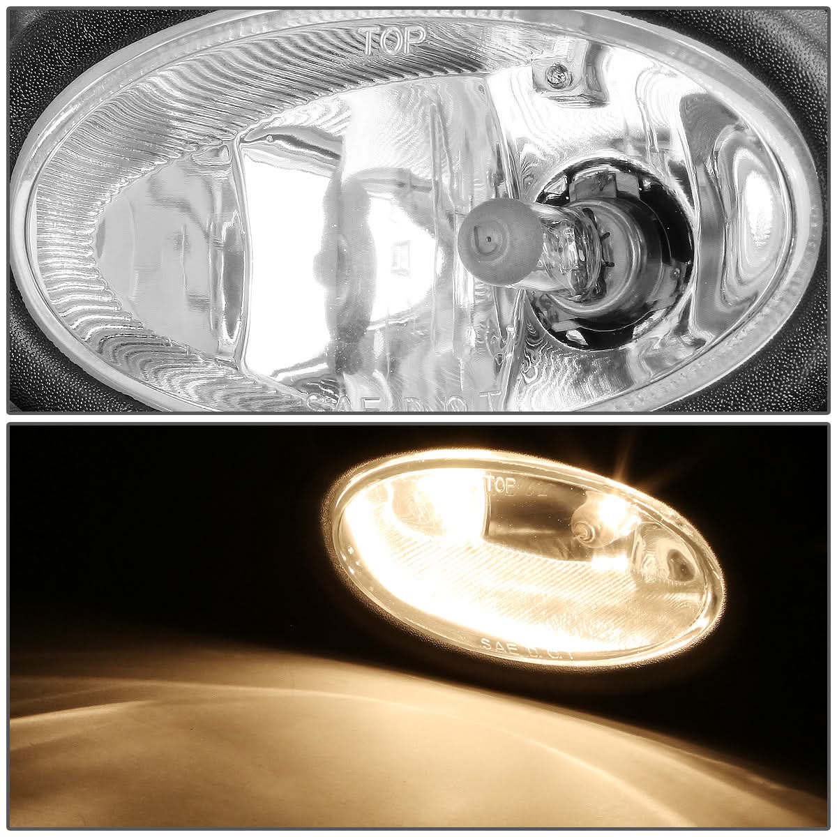 2006-2008 Honda Civic 2-Door Clear Fog Lights with Switch H11