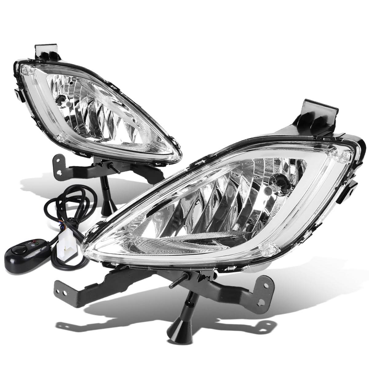 2011-2013 Hyundai Elantra Fog Lights with Switch - Clear 881 Bulb