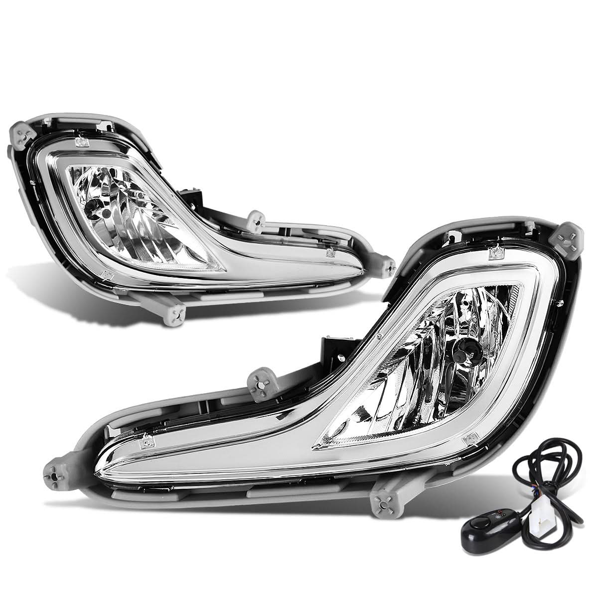 12-16 Hyundai Accent 4-Door Fog Lights w/ Switch & 881 Bulb Clear