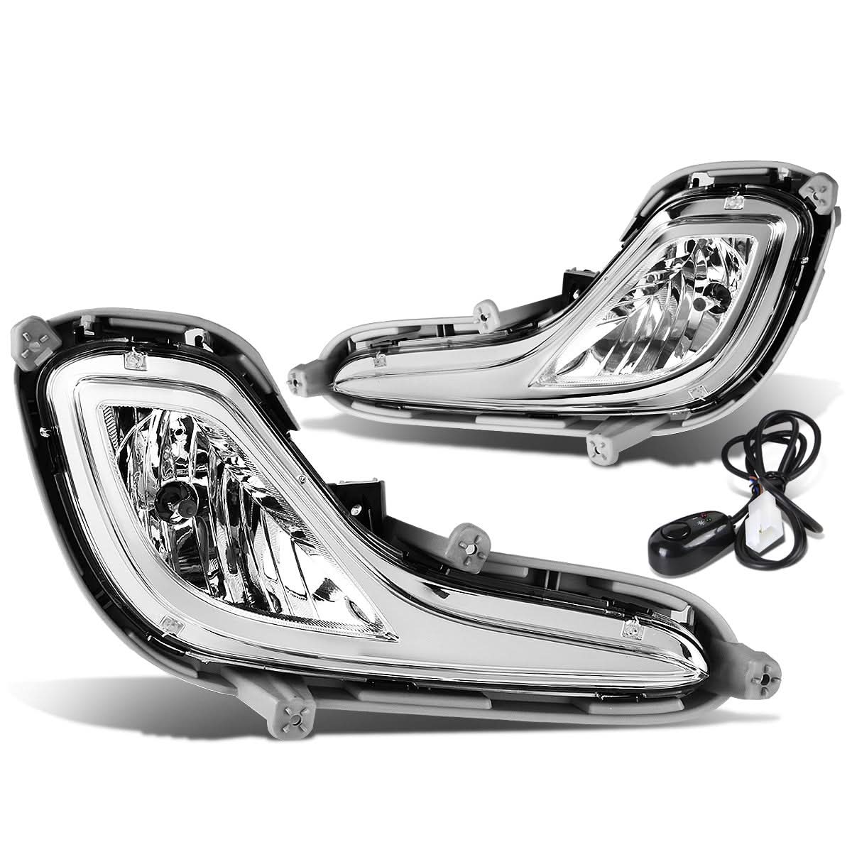 12-16 Hyundai Accent 4-Door Fog Lights w/ Switch & 881 Bulb Clear