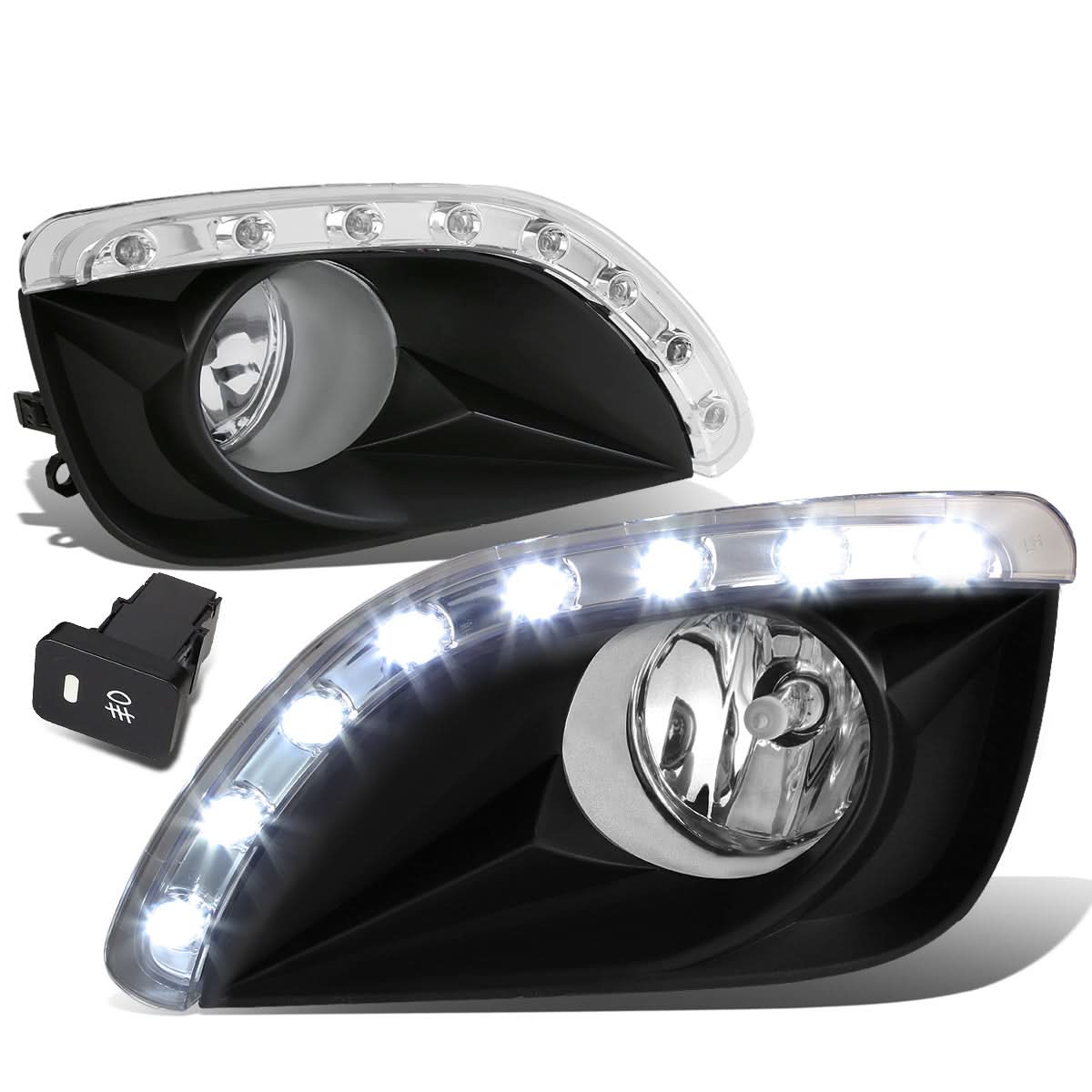 2010-2011 Toyota Camry LED DRL Fog Lights with Switch Clear