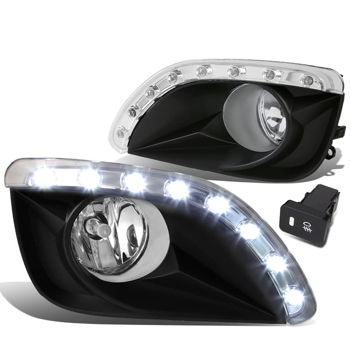 2010-2011 Toyota Camry LED DRL Fog Lights with Switch Clear