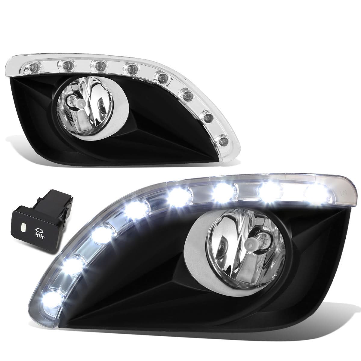 2010-2011 Toyota Camry LED DRL Fog Lights with Switch Clear