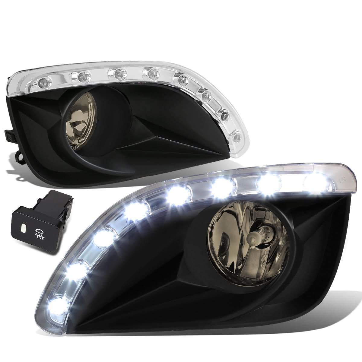 2010-2011 Toyota Camry LED DRL Fog Lights with Switch - Smoke