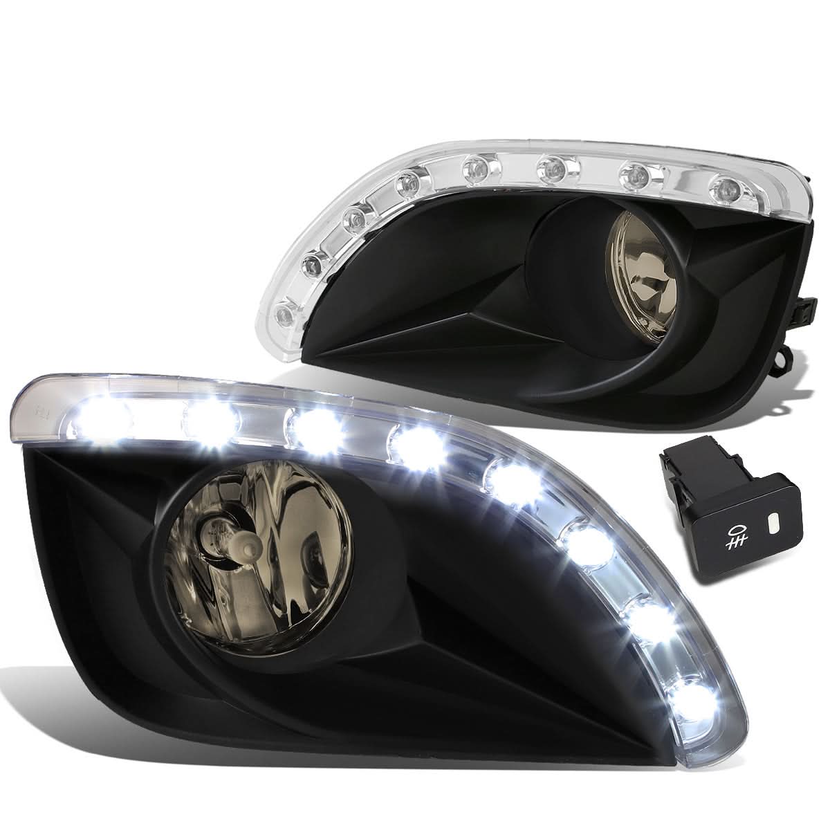 2010-2011 Toyota Camry LED DRL Fog Lights with Switch - Smoke