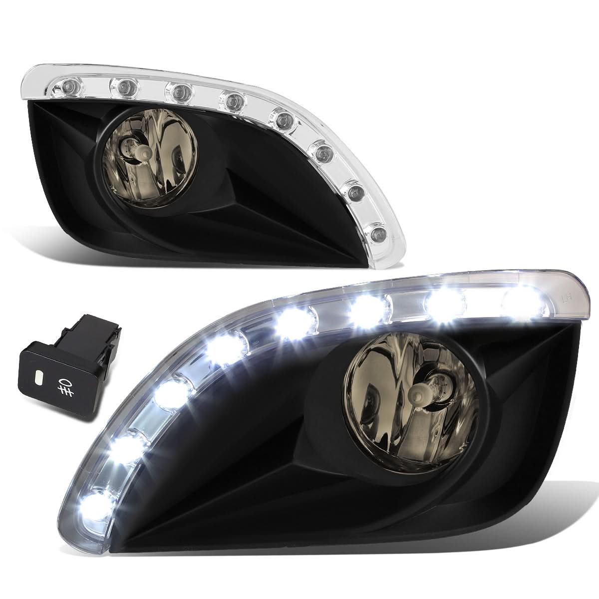 2010-2011 Toyota Camry LED DRL Fog Lights with Switch - Smoke
