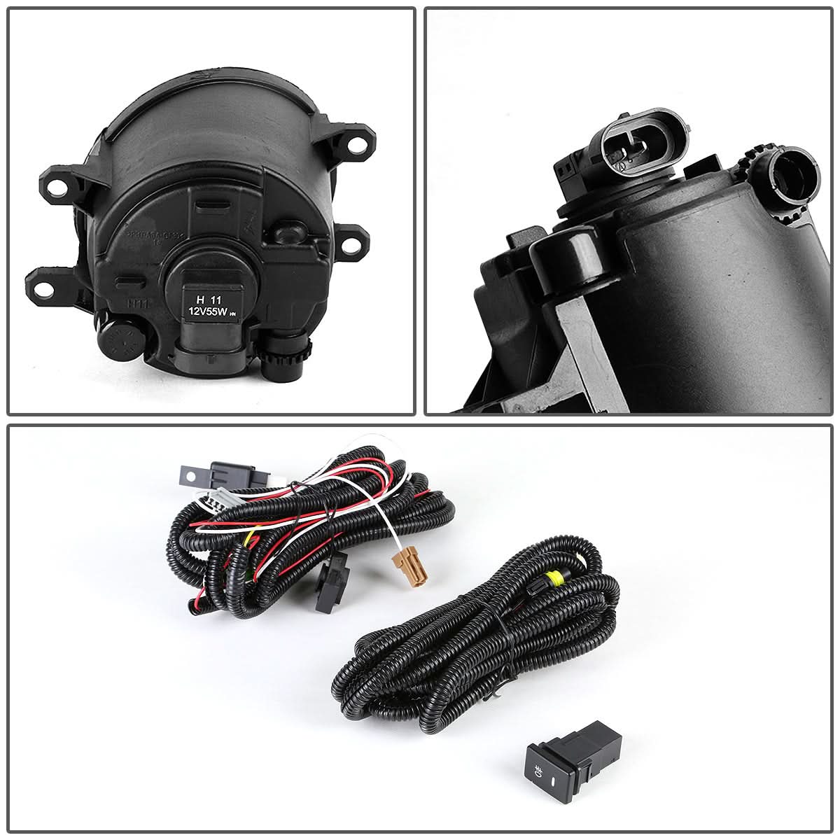 07-09 Toyota Camry Fog Lights w/ Switch H11 Bulb Amber