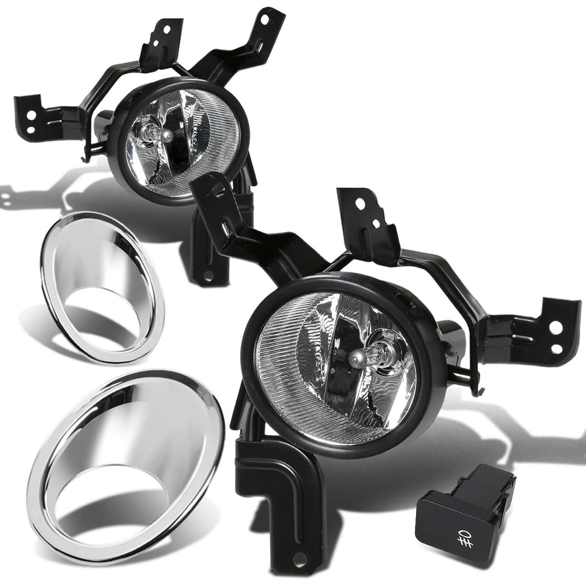 2007-2009 Honda CR-V Fog Lights w/ Switch & Chrome Bezel Clear