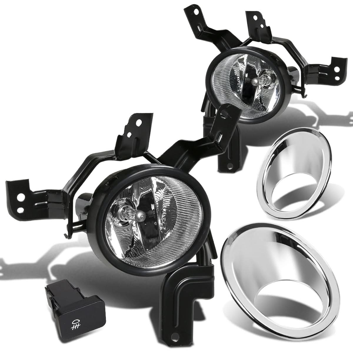 2007-2009 Honda CR-V Fog Lights w/ Switch & Chrome Bezel Clear
