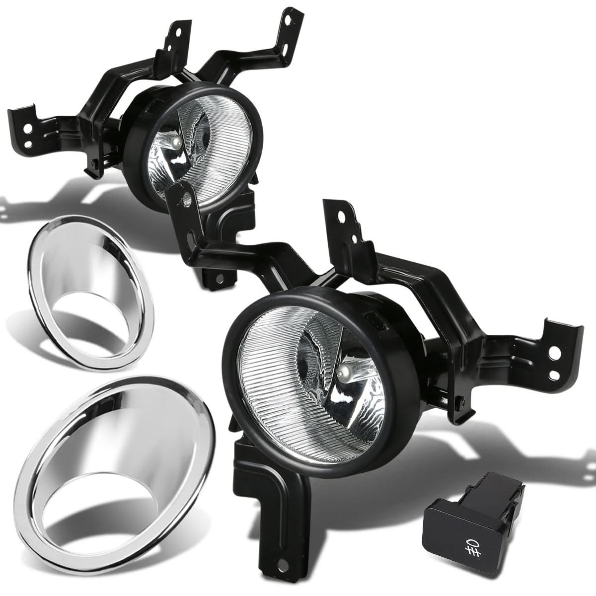 2007-2009 Honda CR-V Fog Lights w/ Switch & Chrome Bezel Clear