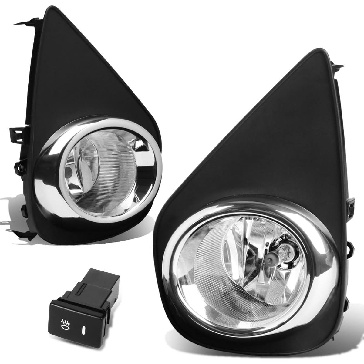 2015-2016 Toyota Yaris Hatchback Fog Lights w/ Switch H16 Bulb Clear