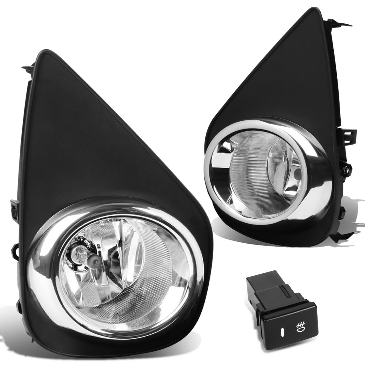 2015-2016 Toyota Yaris Hatchback Fog Lights w/ Switch H16 Bulb Clear