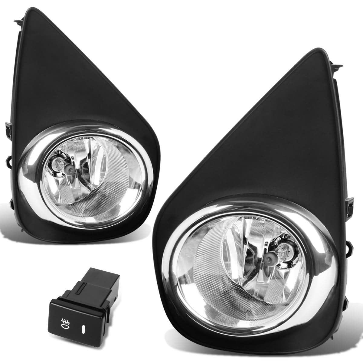 2015-2016 Toyota Yaris Hatchback Fog Lights w/ Switch H16 Bulb Clear