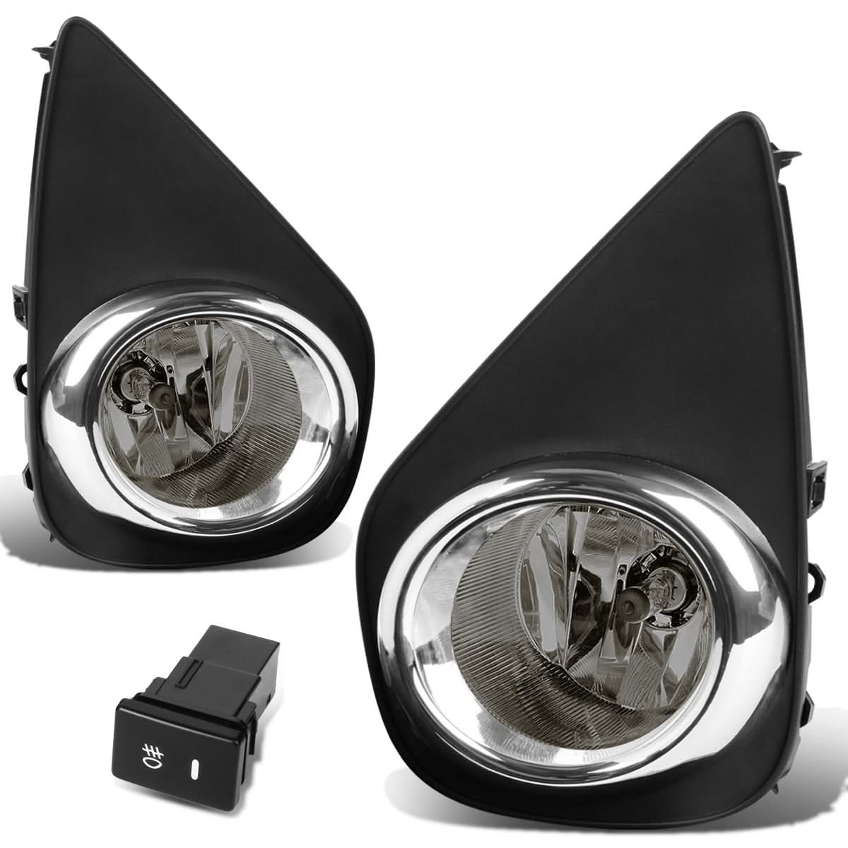 15-16 Toyota Yaris Hatchback Fog Lights w/ Switch H16 Bulb Smoke