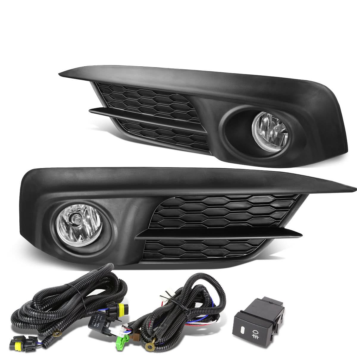 2016+ Honda Civic Fog Lights w/ Switch & H8 Bulb - Clear