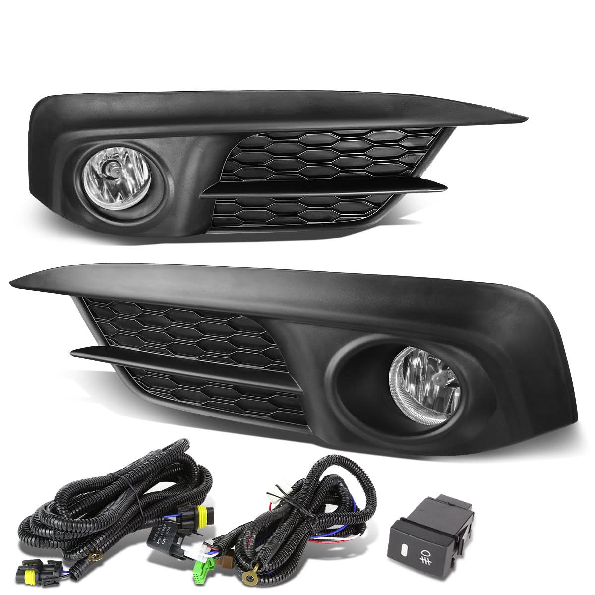2016+ Honda Civic Fog Lights w/ Switch & H8 Bulb - Clear